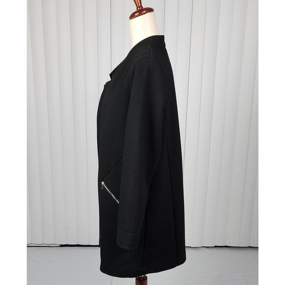 Apt. 9 Open-Front Oversized Long Jacket Notch Collar Black Women's Size Medium - Picture 2 of 12
